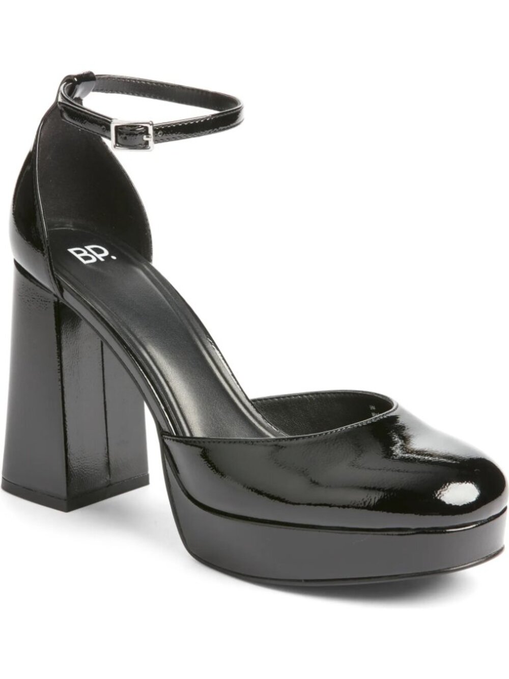 BP Journee Black Patent Ankle Strap Platform Pump (Nordstrom)